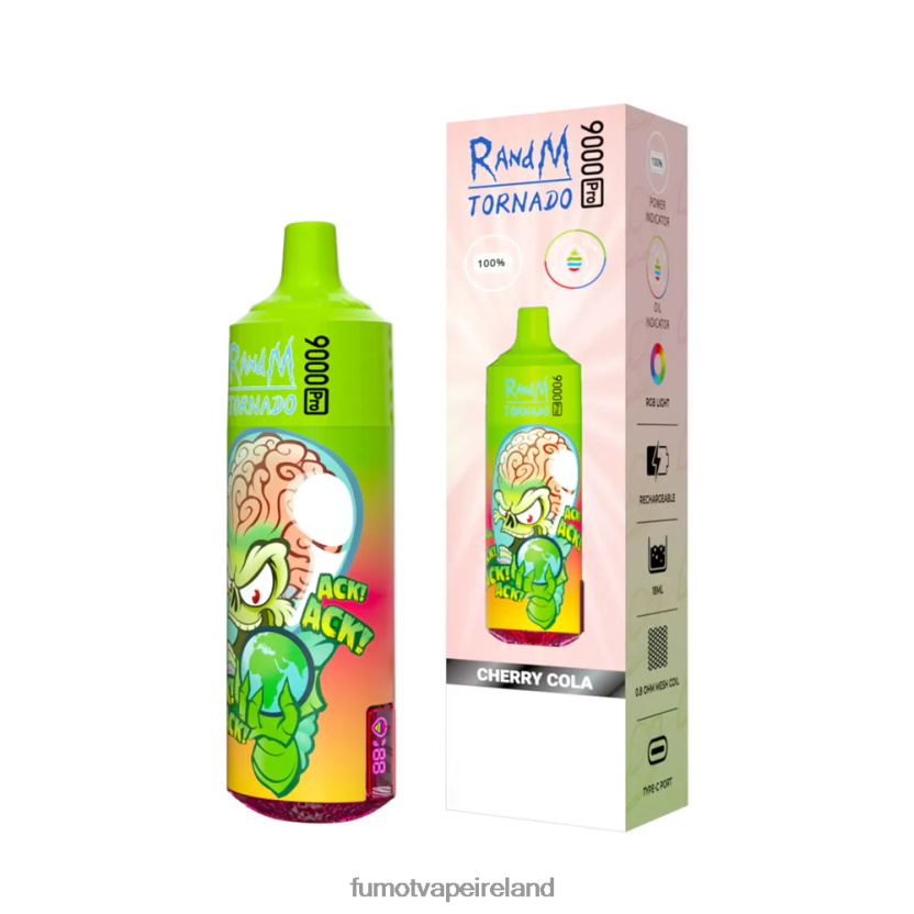 Fumot Tornado 9000 Pro Disposable Vape - 18ML (1 Piece) T6F626213 | Fumot Vape Online Shop Cherry Peach Lemonade